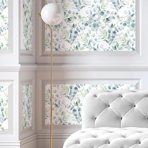 Main Street Peel and Stick Wallpaper Sheets, Eucalyptus, 12-Pack - style: Eucalyptus