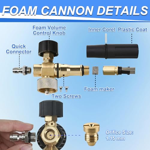 Tool Daily Foam Cannon with Dual Connector Accessory, 1/4" Quick Connect - style: Foam Cannon with Dual Connector