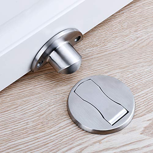 2 Pack 304 Stainless Steel Door Stoppers, Magnetic Door Stop, 3M Double-Sided Adhesive Tape, No Drilling, Door Stop Wall Protector, Office Door Catch, Stop Door