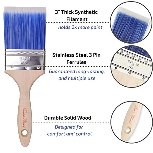 Bates- Paint Brushes- 2 Pack, Premium Paintbrush, Treated Wood Handle, Paint Brush