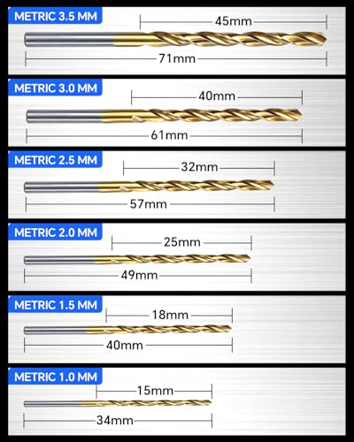 COMOWARE 120-Piece Metric Drill Bit Set, Titanium Coated HSS Micro Bits 1mm to 3.5mm for Metal, Plastic, Wood with Storage Case - style: 120 Pcs