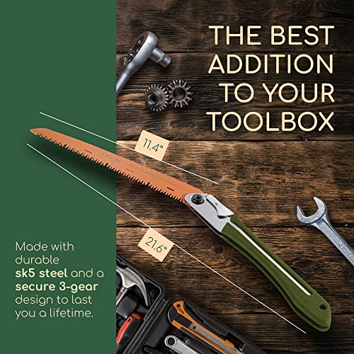 LAGOM Folding Pruning Saw | 11.4" Straight Blade | SK5 Steel | Secure Lock - style: Straight 11.4" Single