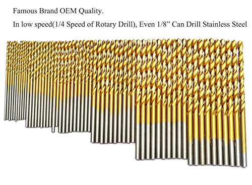 60Pcs Micro Drill Bits Set 1/8 1/16 3/64 5/64 3/32 7/64 Jobber Length Twist Drill Bit Set for Steel Wood Plastic Aluminum Alloy