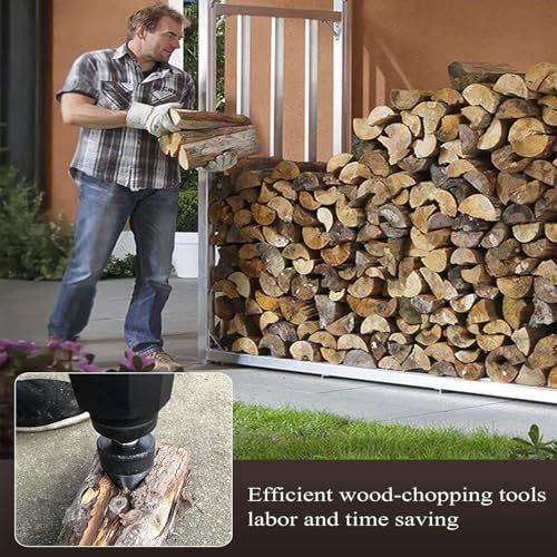 6 Pcs Wood Splitter Drill Bits, 50mm+32mm Firewood Log Splitter, Heavy Duty Electric Drill Screw Cone Driver Removable, Detachable Wood Splitting Wedge Tool