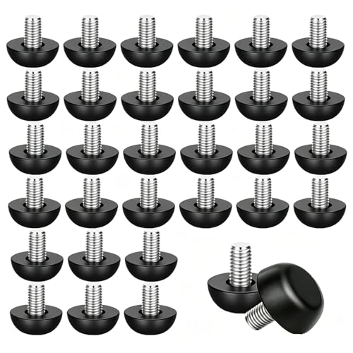 32PCS M8 x 1.25 Adjustable Leveling Feet, 304 Stainless Steel Outdoor Patio Furniture Legs Replacement, Screw-in Table Chair Desk Levelers for Wobbly Furniture Legs & Cabinet Stabilizers