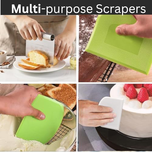 BOORIKA Dough Scraper & Bench Scraper Kitchen – Stainless Steel Sourdough Tools – Dough Cutter for Sourdough Bread, Pizza, and Flat Top Griddles – Chef Approved (Silver) - color: Silver