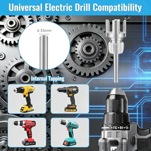 2026 New Pipe Thread Cutting Tool, Internal & External Pipe Threading Tool, PVC Pipe Threader for 1/2", 3/4", 1" Sizes PVC Pipes Suitable for All Electric Drills (3PCS)