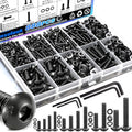 mxuteuk 888PCS Metric Screw Assortment Kit,M2 M3 M4 M5 Machine Screws,10.9 Grade Alloy Steel Metric Hex Button Head Cap Screws Nuts and Flat Washers Assortment Kit for 3D Printing - size: 888PCS M2-M5