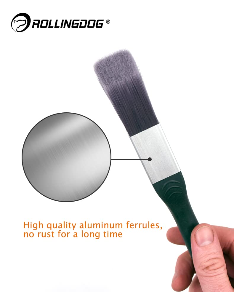 ROLLINGDOG Trim Paint Brush Edging Paint Brushes for Trim 2PC Detail Brush - color: 2pc Edging Paint Brush Set