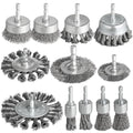 12Pcs Drill Wire Brush Attachments Set, Heavy Duty Wire Brush Wheel Drill - style: 12pcs(Twisted & Carbon Steel Wire)