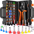 SOMELINE Ferrule Crimping Tool Kit, AWG 24-8 with 23 Sizes Wire Ferrules