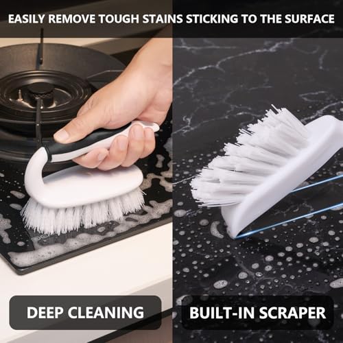 Scrub Brush Set, 4 Pack Deep Cleaning Brush Kit, Black - color: Black