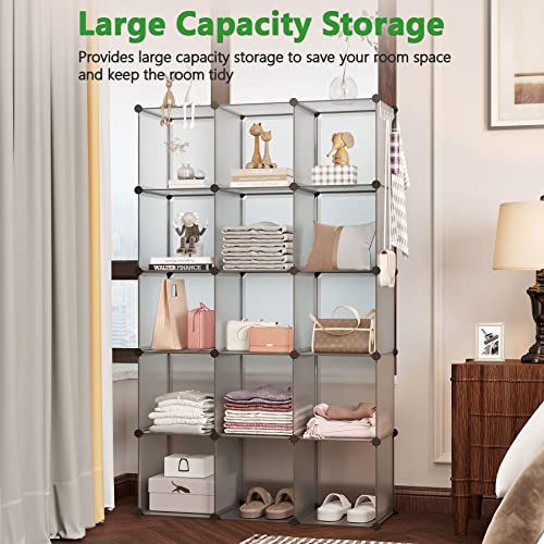 C&AHOME 16 Cube Storage Organizer Cube Shelves Units Storage Cubes, Grey - color: Grey