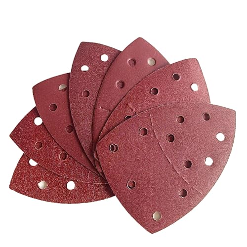 100 PCS Mouse Detail Sander Sandpaper 11 Holes, 120 Grit Hook and Loop Mouse Sanding Sheets Aluminum 0xide Mouse Sanding Pads 11 Holes Triangular Sanding Paper for Detail Mouse Sander - size: 11 Holes-120 Grit