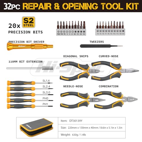 Hi-Spec Electronics Repair & Opening Tool Kit for Laptops Phones Devices - size: 32pcs