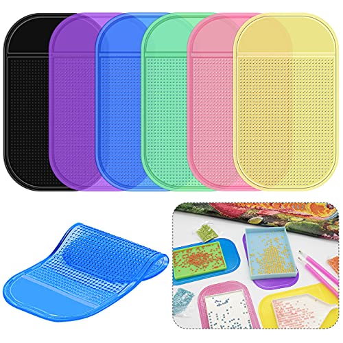 6Pcs Anti-Slip Tools Sticky Mat for Diamond Art Painting Tray Sticky Gel Pad Non-Slip Universal Mount Holder for Tray 5D Diamond Painting Tools Accessories for Adults