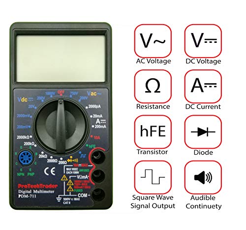 PDM-711 Large Screen Digital Multimeter Continuity Tester with Buzzer - style: Large Screen Multimeter PDM711