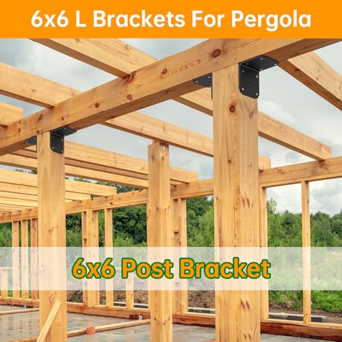 6x6x5 L Brackets Heavy Duty for Pergola, (8PCS) - size: 6x5 inch ( 8 Pack )