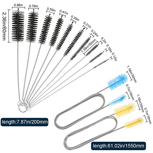 Patelai 12 Pieces Aquarium Filter Brush Set Aquarium Cleaning Brush Tools