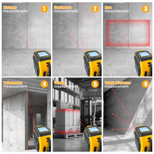 4 in 1 Laser Tape Measure, Digital Measuring Tape with 328ft Laser Measuring Tool & 16ft AutoLock Tape, Cross-Line Laser Level, Rechargeable for DIY Home Construction