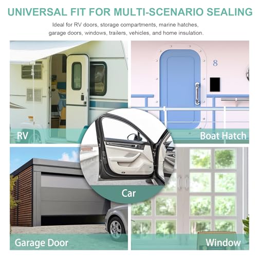 Weather Stripping Door Seal Strip 26FT – EPDM D-Shape Foam Rubber with Tape for Home Door, Window, Garage, RV, Truck, Boat, Marine Hatch – 0.75"x0.375" - size: 26FT