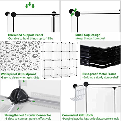 C&AHOME 16 Cube Storage Organizer Cube Shelves Units Storage Cubes, White - color: Transparent White