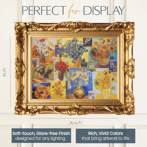 A Symphony of Blooms Fine Art Puzzle, Premium 1000 Piece Jigsaw Puzzle for Adults, Glare-Free, Soft-Touch Puzzles, Made in USA, 26.6" x 19.25" - color: Van Gogh: a Symphony of Blooms