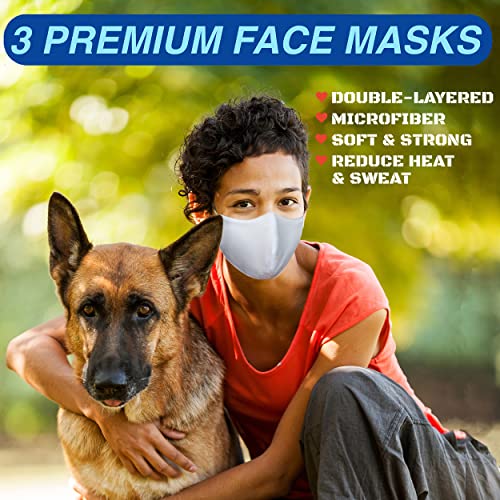 Arcarius Breathable Sports Face Mask – Moisture Wicking Gym & Travel Fit (3-Pack) - color: Royal Blue, White, Gray