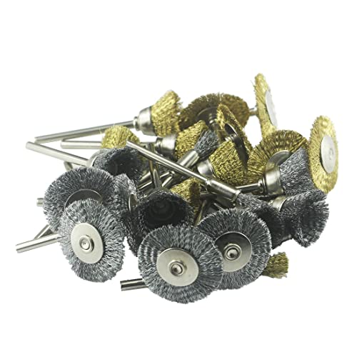 30 Pcs 1/8" Shank Wire Brush Wheel Sets - style: 30 Pcs steel /brass wire brush