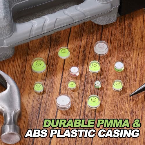 10pcs Round Bubble Level 12x7.5mm - Mini Circular Bullseye Spirit Levels Measuring Layout Tools for Leveling Camera/Tripod/Telescope/Workshop/Turntable/Pictures Frame, White - size: 12x7.5mm