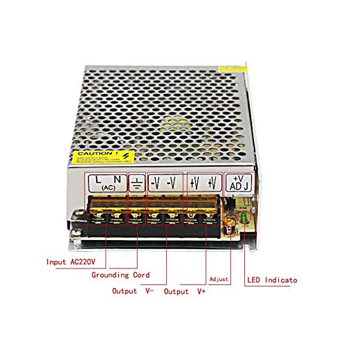 5V 20A Power Supply,100W Universal Regulated Switching Power Converter Adapter Transformer for LED Strip Light,Probe Signal Lamp,CCTV, Radio, Computer Project - color: 5V 20A 100W