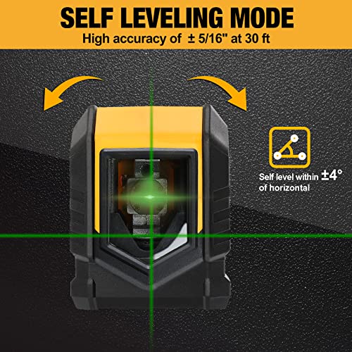 PREXISO Laser Level Green Beam, 65Ft Self Leveling Cross Line Laser Level - style: 360°Clamp
