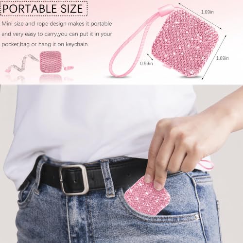 SlowVibes Bling Pink Diamond Retractable Body Measuring Tape, 60 Inch - color: Pink