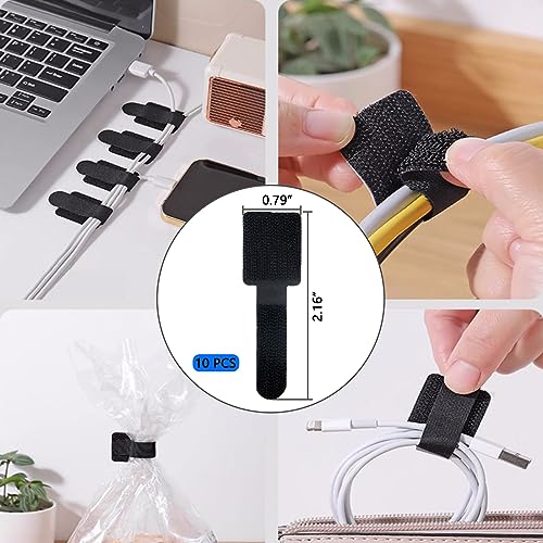 ELII 300PCS Cable Management Kit,4 Cable Sleeve 35 Cable Clips - color: Black