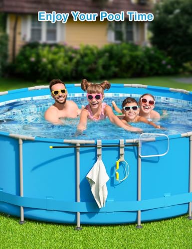 [Patented] POOLHOUR 3-Hook Pool Pole Hanger for Above Ground Pools