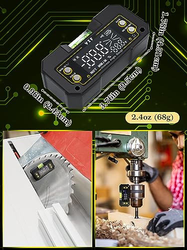 YIF Wireless Digital Angle Finder Tool with Dual Axis, Digital Level with Slope Percentage - Magnetic Angle Finder with Clear Display & Digital Protractor for Absolute & Relative Measurement
