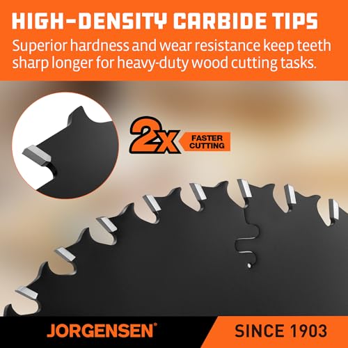JORGENSEN 6-1/2" 40T Circular Saw Blade, Carbide Tipped Wood Blade