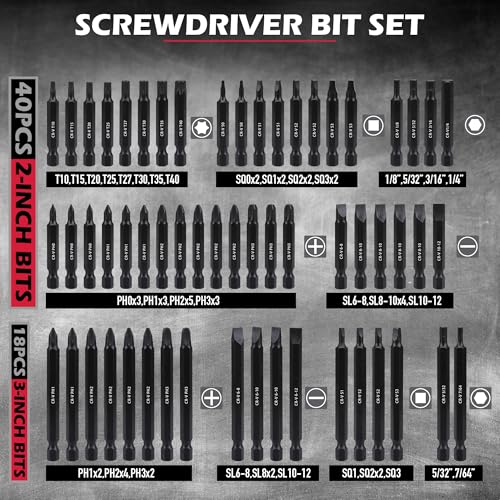 232-Piece Ultimate Screwdriver Bit Set, Cr-V Impact Driver Bit Set Includes Security Bits,Nut Driver, Ratchet Wrench and Bits Holder - color: 232 Pcs Impact Ready Set