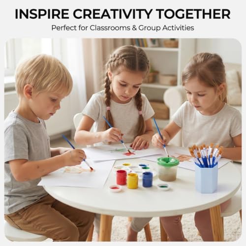 Smallbudi 168 PCS Small Paint Brushes Bulk, Flat Tip Acrylic Paint Brushes - size: 168 Flat Brushes