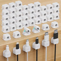 48 Pack Magnetic Cable Clip Organizer Cord Holder, Picozon Adhesive Cable Management, Wire Phone USB Charger Cable Holder, Keeper Organizer for Office Home Desktop Table - White - size: Pack of 48