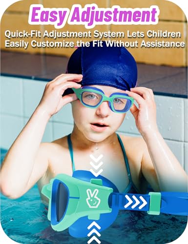 Vvinca Kids Swim Goggles, Swimming Goggles for Kids 3-14 Anti-Fog UV Protection No Leak Pool Glasses for Boys Girls - color: 09 - Red & White