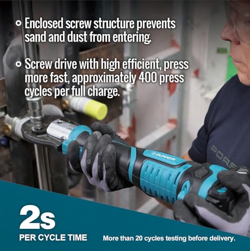 ZUPPER Mini PEX Crimp Tool Kit for 1/2", 3/4", 1" PEX Pipe Copper Rings - style: MP-1930 (kit with 3 PEX Crimp Dies F1807 1/2", 3/4", 1")