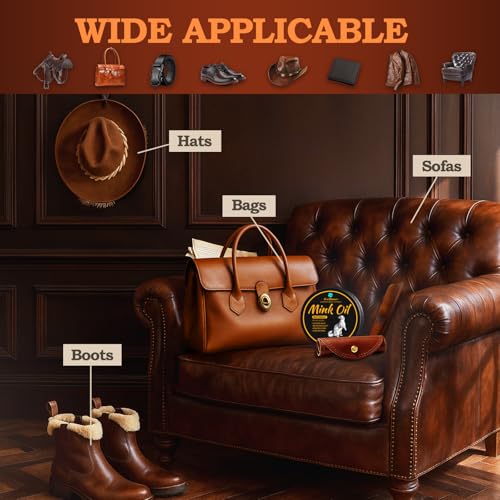 Feilove 4-in-1 Mink Oil Leather Conditioner and Cleaner 3.52 oz - Premium Waterproof Formula for Boots and Shoes - style: 6-in-1 (Basic Set)