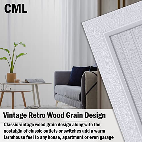 CML Classic Beadboard 2-Gang Toggle Light Switch Wall Plate, 5 Pack, White | Vintage Retro Wood Grain Design, Double Switch Covers, Standard Size 4.95'' X 4.87'', Impact Resistant - size: 5 Pack