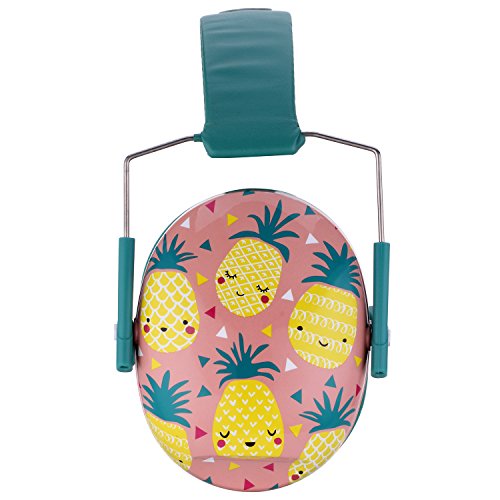 Snug Kids Earmuffs – Noise Reduction for Toddlers & Children – Adjustable, Lightweight, Foldable, Soft & Comfortable - color: Pineapples