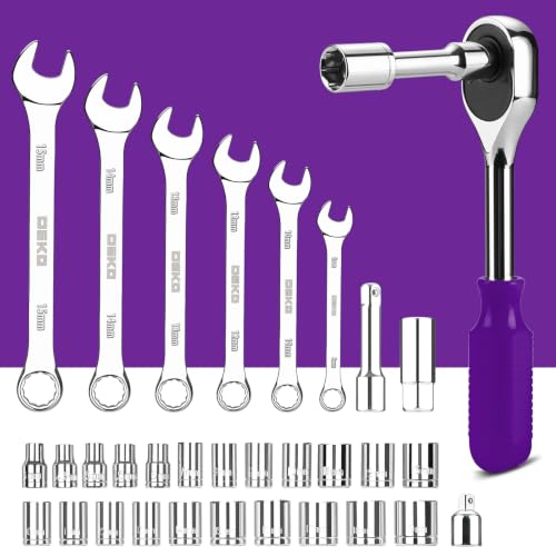 DEKOPRO Tool Set: 228 Piece Home Tool Kit, Household Basic Repair Tool Set Comes with Storage ToolBox, Socket Wrench Set for Car, Hand Tool Box Set for Home - Purple - color: Purple