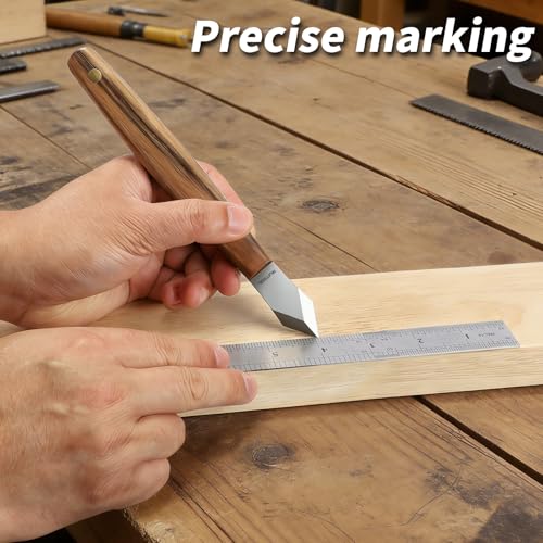 RUITOOL 2-Piece Woodworking Marking Knife Set with Bamboo Storage Box