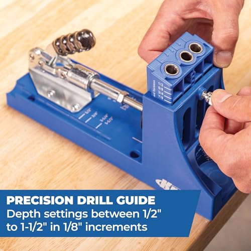 Kreg K4 System - With R3 Jig, Drilling Guide & Dust Collection - Adjustable, Versatile Jig - Create Rock-Solid Joints - For Materials 1/2" to 1 1/2" Thick - K4SYSTEM