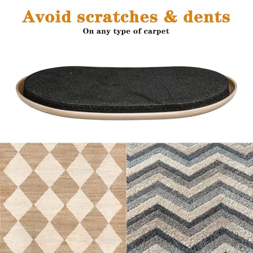 16pcs Oval Furniture Sliders, 6" x 3-1/2" Heavy-Duty Reusable Movers for Carpet & Hardwood Floors - Effortlessly Move & Protect Sofas, Tables, Cabinets