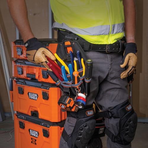 Klein Tools MODbox Tool Pouch, Electrician Bag, Quickly Attach and Release from Tool Belts and MODBox Rail System - size: 8-Pocket, style: 8-Pocket Pouch